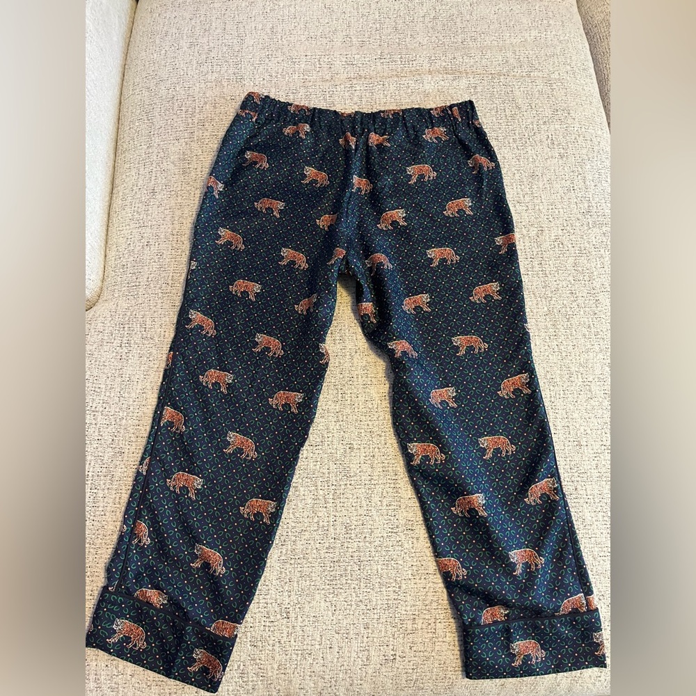 J Crew Tiger Print Silk Pants